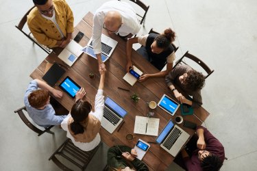 Employees on meeting