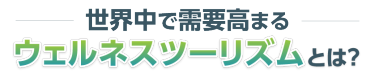 ウェルネスツーリズムをご存じですか？