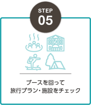 STEP05：ブースを回って 旅行プラン・施設をチェック