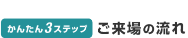 かんたん3ステップ ご来場の流れ