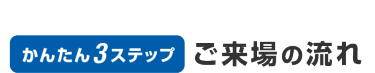 かんたん3ステップ ご来場の流れ