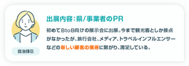 出展内容：県/事業者のPR