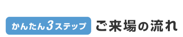 かんたん3ステップ ご来場の流れ