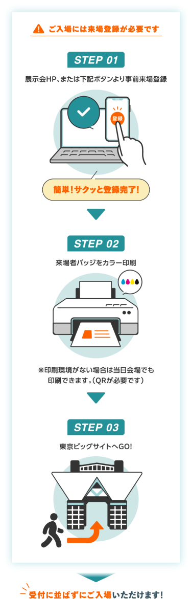 ご入場には来場登録が必要です
