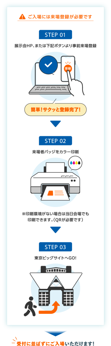 ご入場には来場登録が必要です